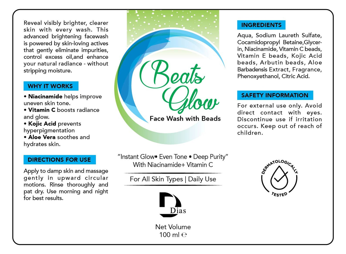 Beats Glow Face Wash with Beads